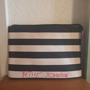 Betsey Johnson Black and White Striped Men's Bag